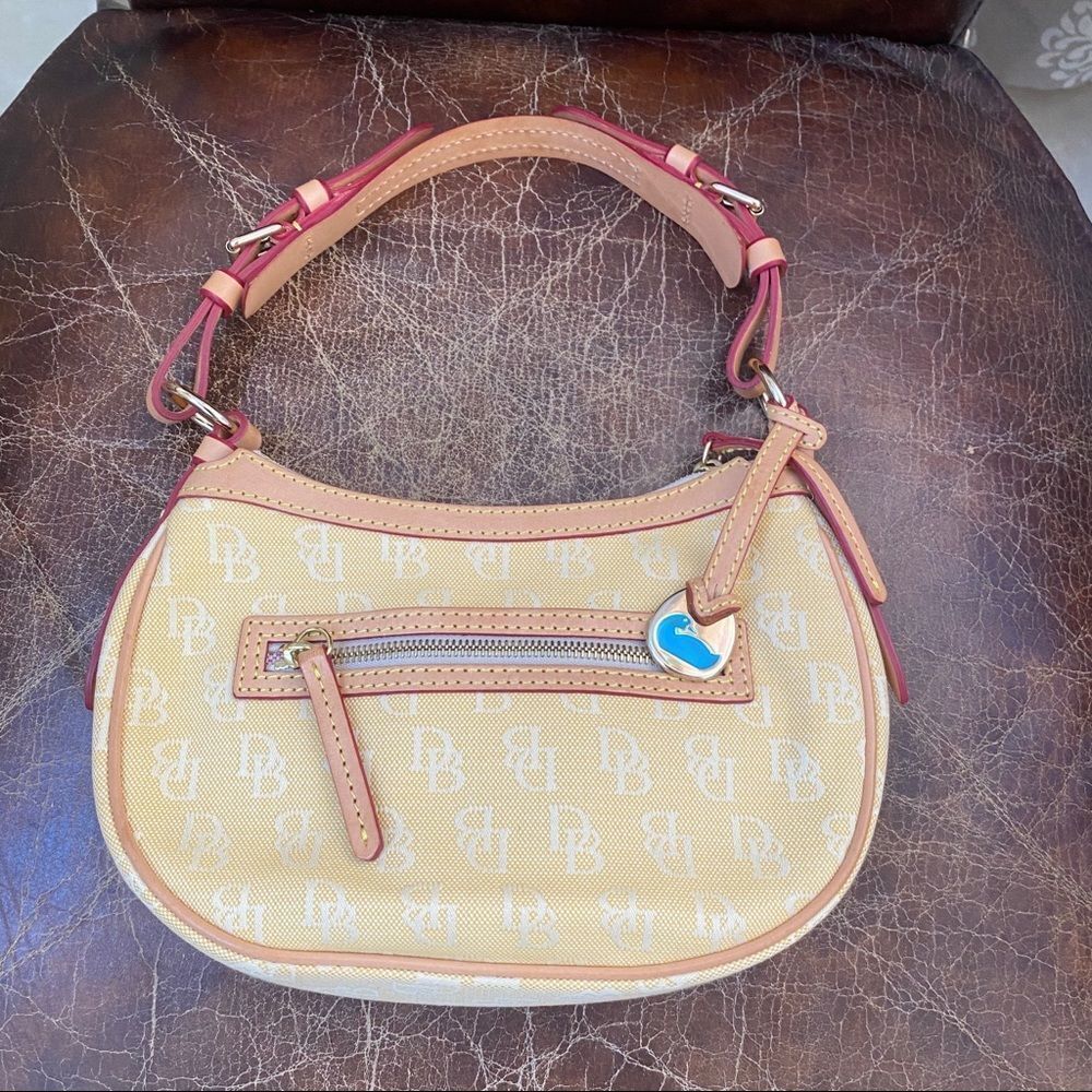 Dooney & Bourke Y2K  small canvas signature yellow bag - Picture 2 of 12